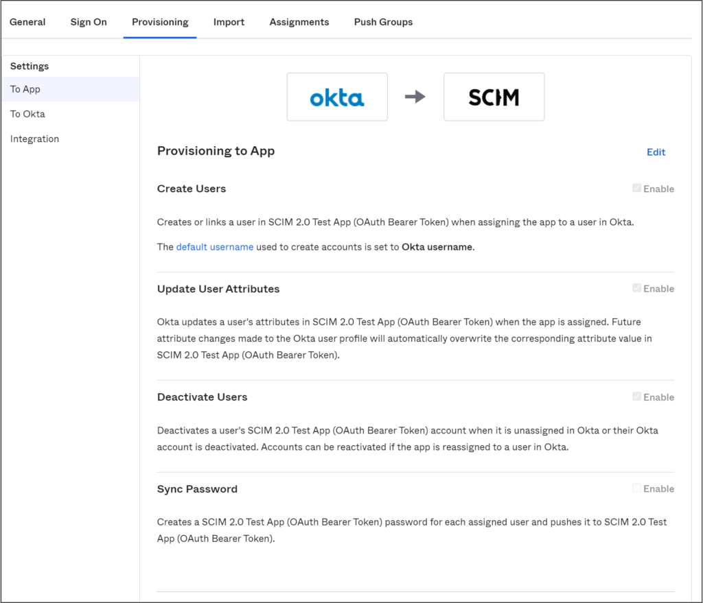 Okta App Configuration